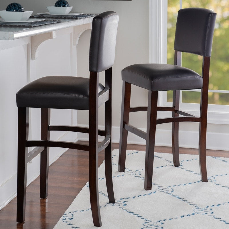 Linon Amravati Faux Leather 30-inch Espresso Bar Stool