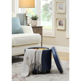 Convenience Concepts Designs4Comfort Round Accent Storage Ottoman with Reversible Tray Lid