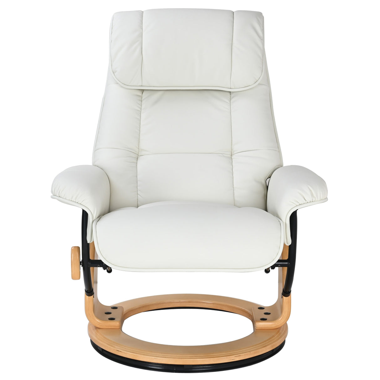 Copper Grove Caret Top Grain Leather Recliner and Ottoman