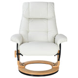 Copper Grove Caret Top Grain Leather Recliner and Ottoman