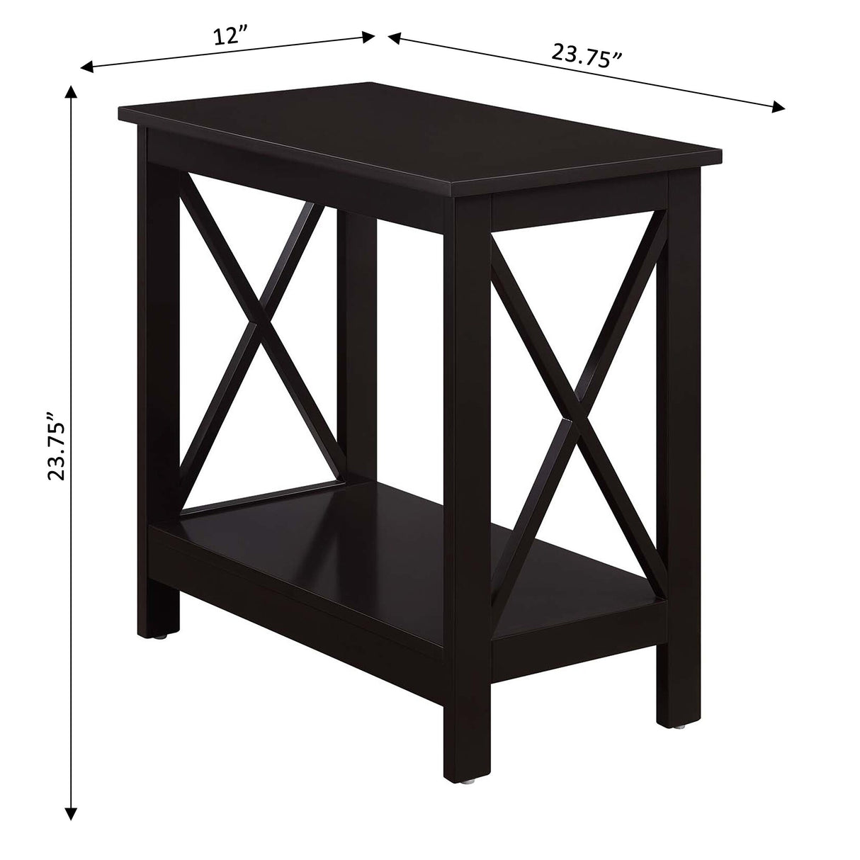 Convenience Concepts Oxford Chairside End Table with Shelf
