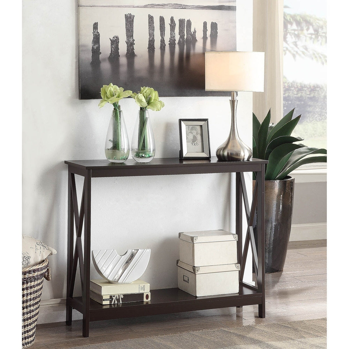 Convenience Concepts Oxford Console Table with Shelf