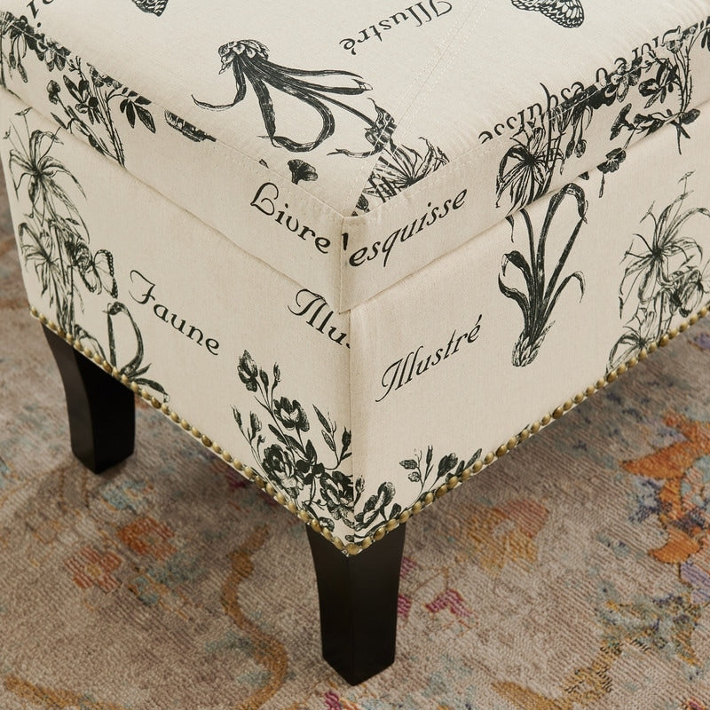 Criuleni Garden Print Storage Bedroom Ottoman