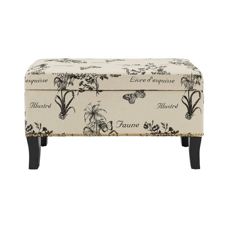 Criuleni Garden Print Storage Bedroom Ottoman