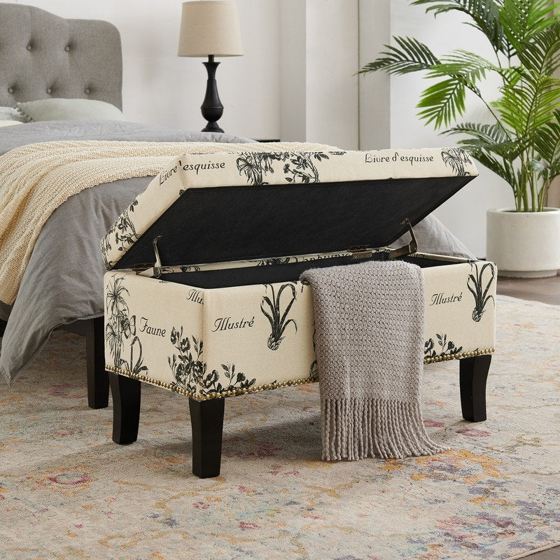 Criuleni Garden Print Storage Bedroom Ottoman