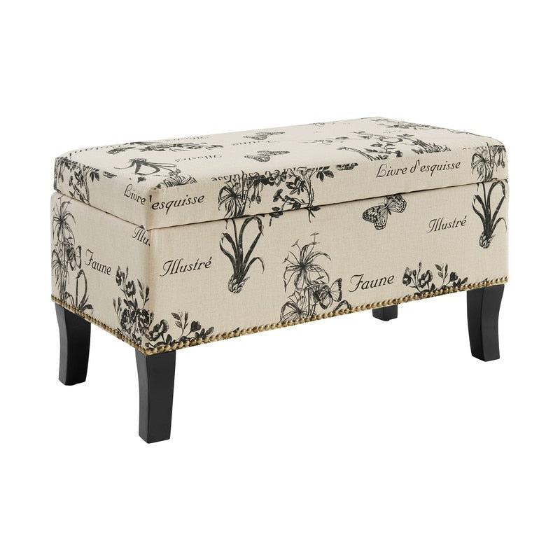 Criuleni Garden Print Storage Bedroom Ottoman
