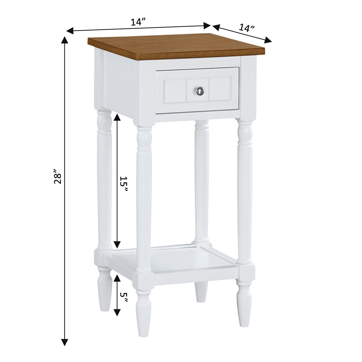 Convenience Concepts French Country Khloe 1 Drawer Accent Table with Shelf