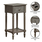 Convenience Concepts French Country Khloe 1 Drawer Accent Table with Shelf