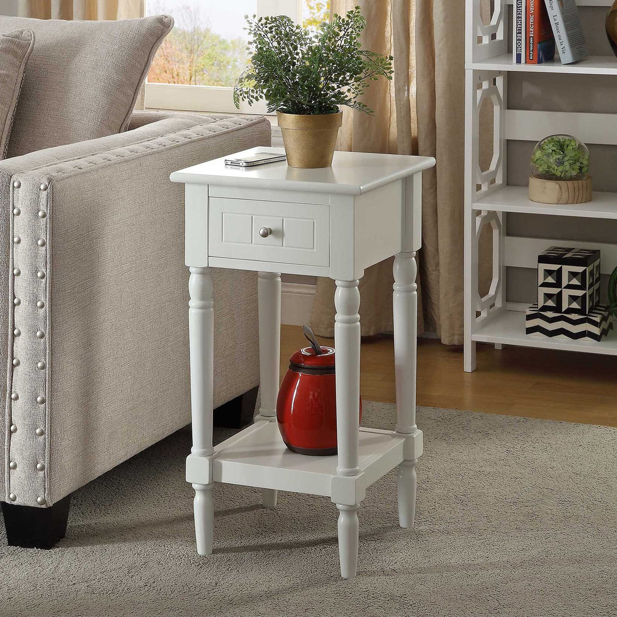 Convenience Concepts French Country Khloe 1 Drawer Accent Table with Shelf