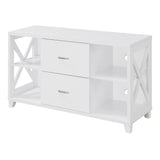 Convenience Concepts Oxford Deluxe 2 Drawer TV Stand with Shelves for TVs up to 55 Inches