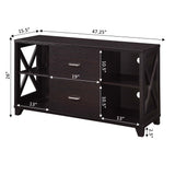 Convenience Concepts Oxford Deluxe 2 Drawer TV Stand with Shelves for TVs up to 55 Inches