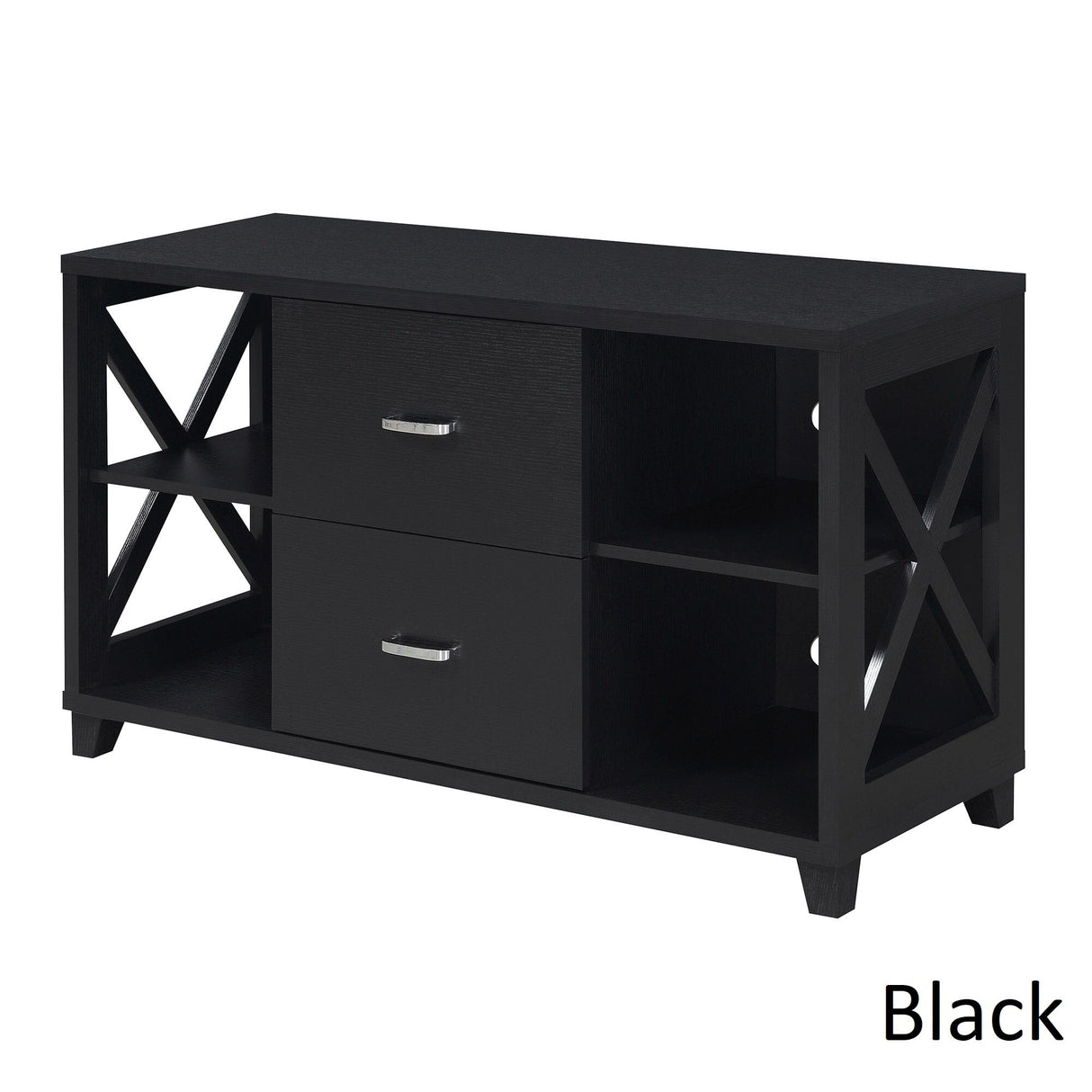 Convenience Concepts Oxford Deluxe 2 Drawer TV Stand with Shelves for TVs up to 55 Inches