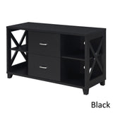 Convenience Concepts Oxford Deluxe 2 Drawer TV Stand with Shelves for TVs up to 55 Inches