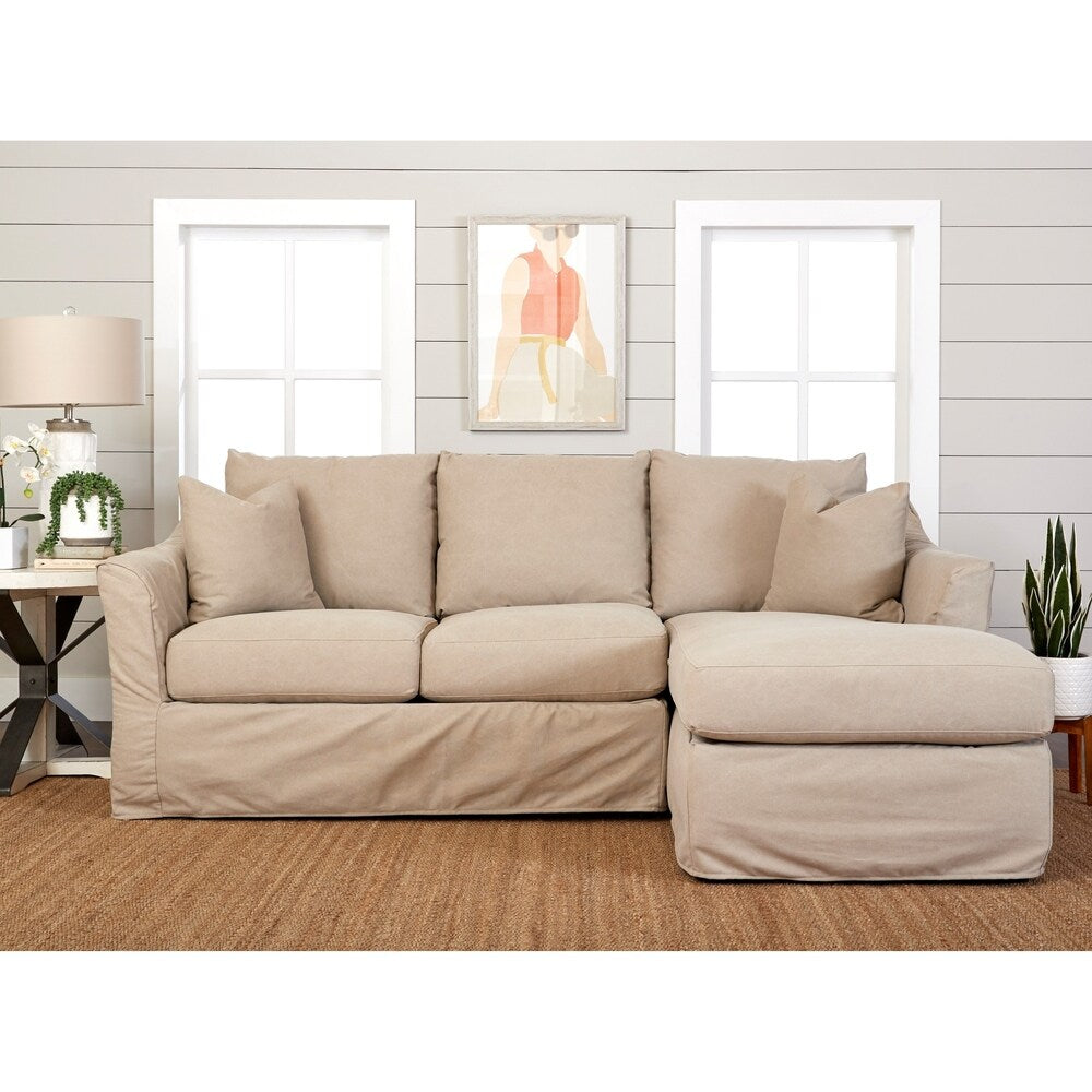 Copper Grove Deventer Right-facing Loveseat Chaise Sectional with Slipcover