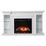 SEI Furniture Hazeltine Transitional White Wood Electric Fireplace