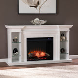 SEI Furniture Hazeltine Transitional White Wood Electric Fireplace
