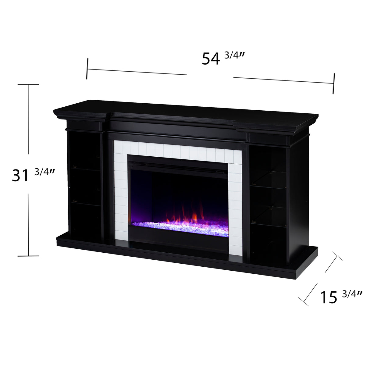 SEI Furniture Hazeltine White Wood Color Changing Fireplace