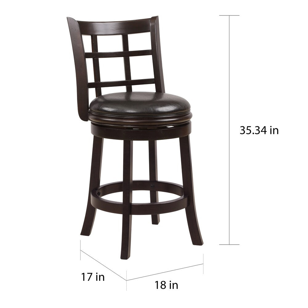 Copper Grove Hoofdorp 24-inch Brown Swivel Counter-height Bar Stools (Set of 3)