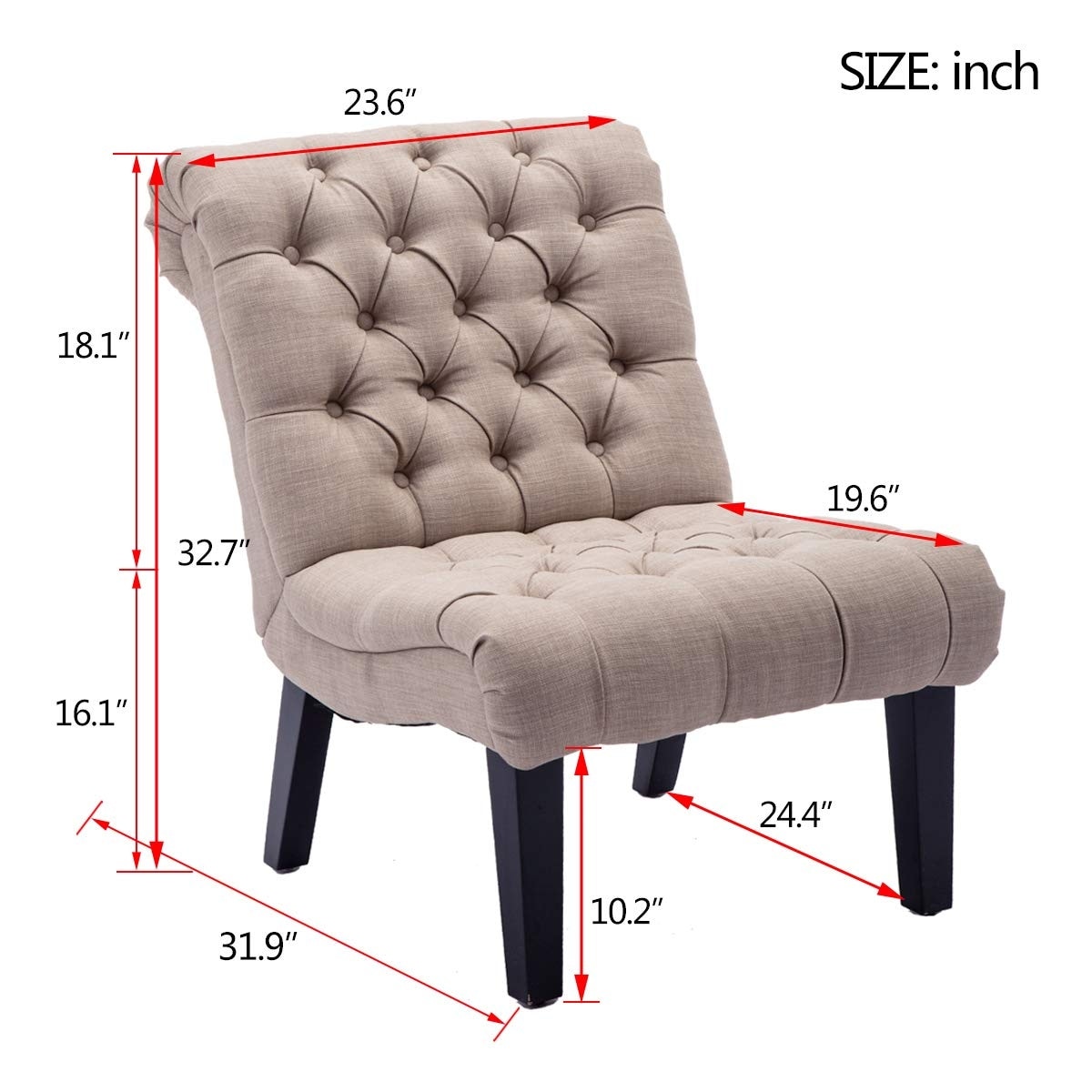 Chaise Lounge Couch Upholstered Accent Chair for Bedroom Living Room Chairs
