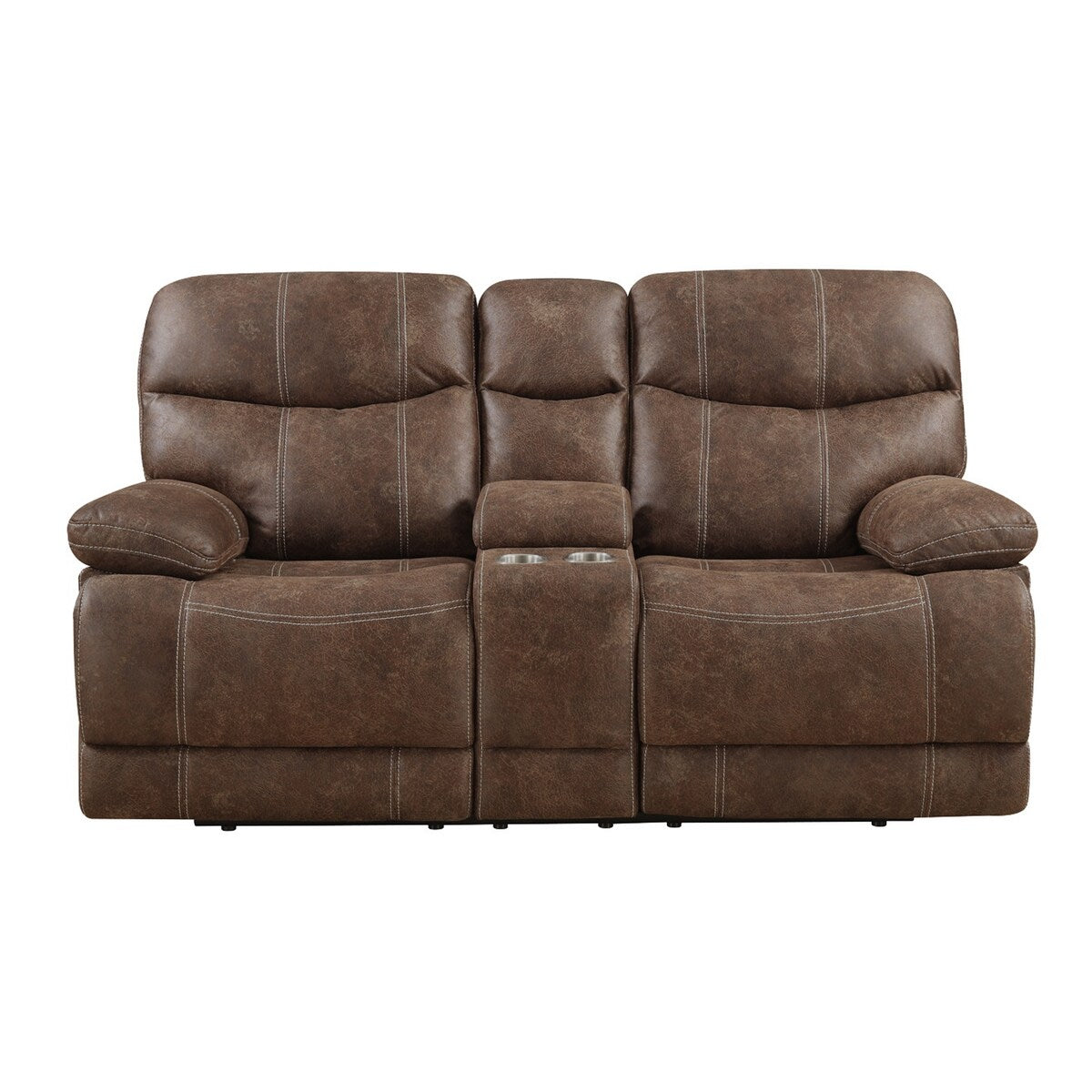 Copper Grove Kulia Reclining Brown Faux Leather Loveseat