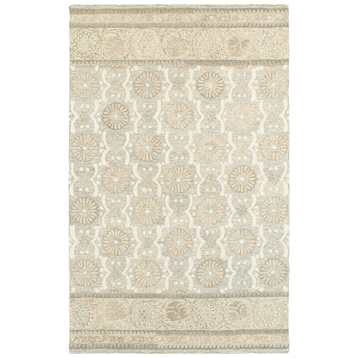 Style Haven Lalemant Blooming Ash/ Sand Handcrafted Wool Area Rug