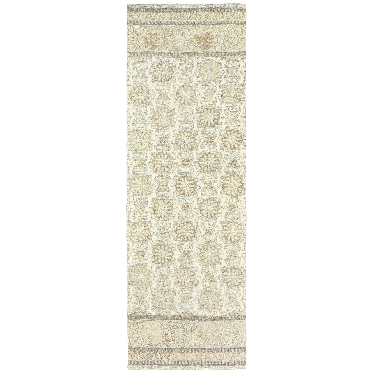 Style Haven Lalemant Blooming Ash/ Sand Handcrafted Wool Area Rug