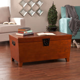 SEI Furniture Liatris Oak Wood Trunk Coffee Table and Set of 2 End Tables