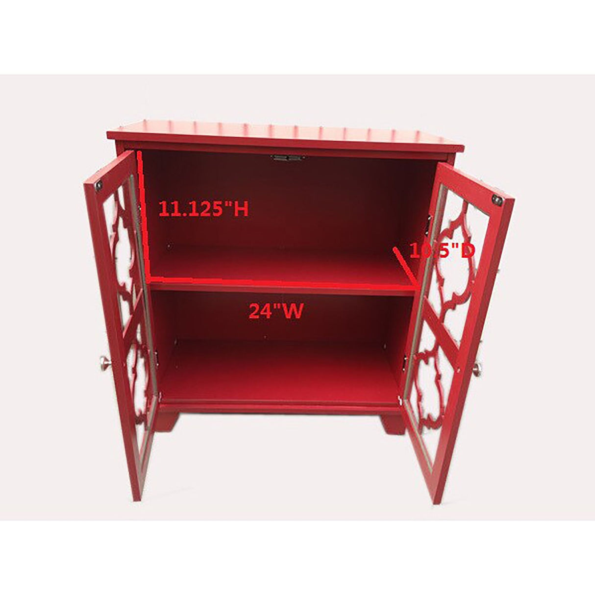 Copper Grove Lunaria Red Finish Wood Door Console Table