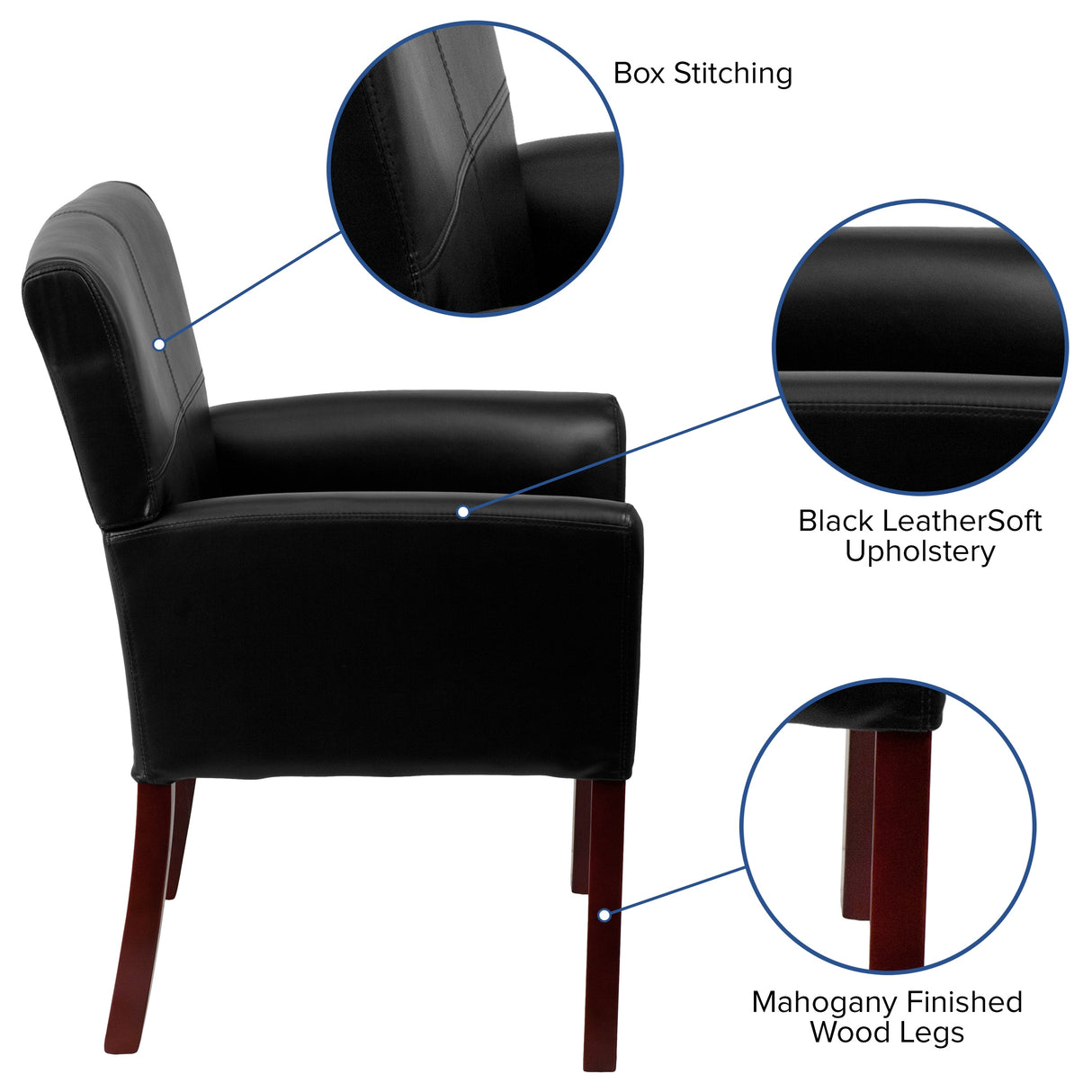 Upholstered Ergonomic Executive Side Reception Chair