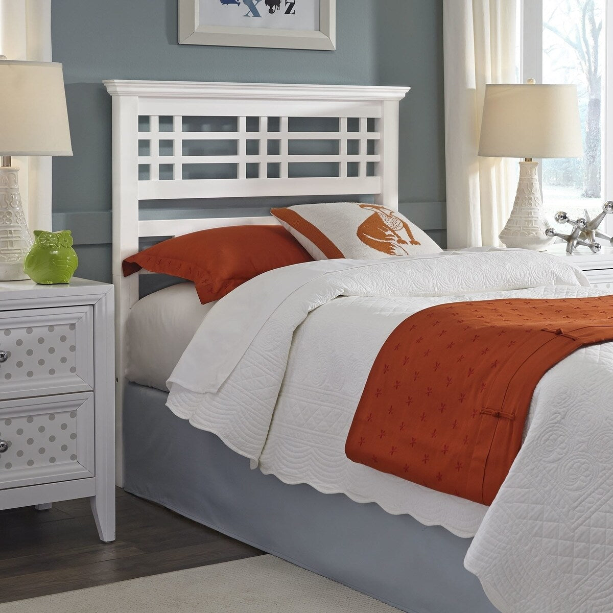 Copper Grove Priscilla Twin White Wooden Headboard