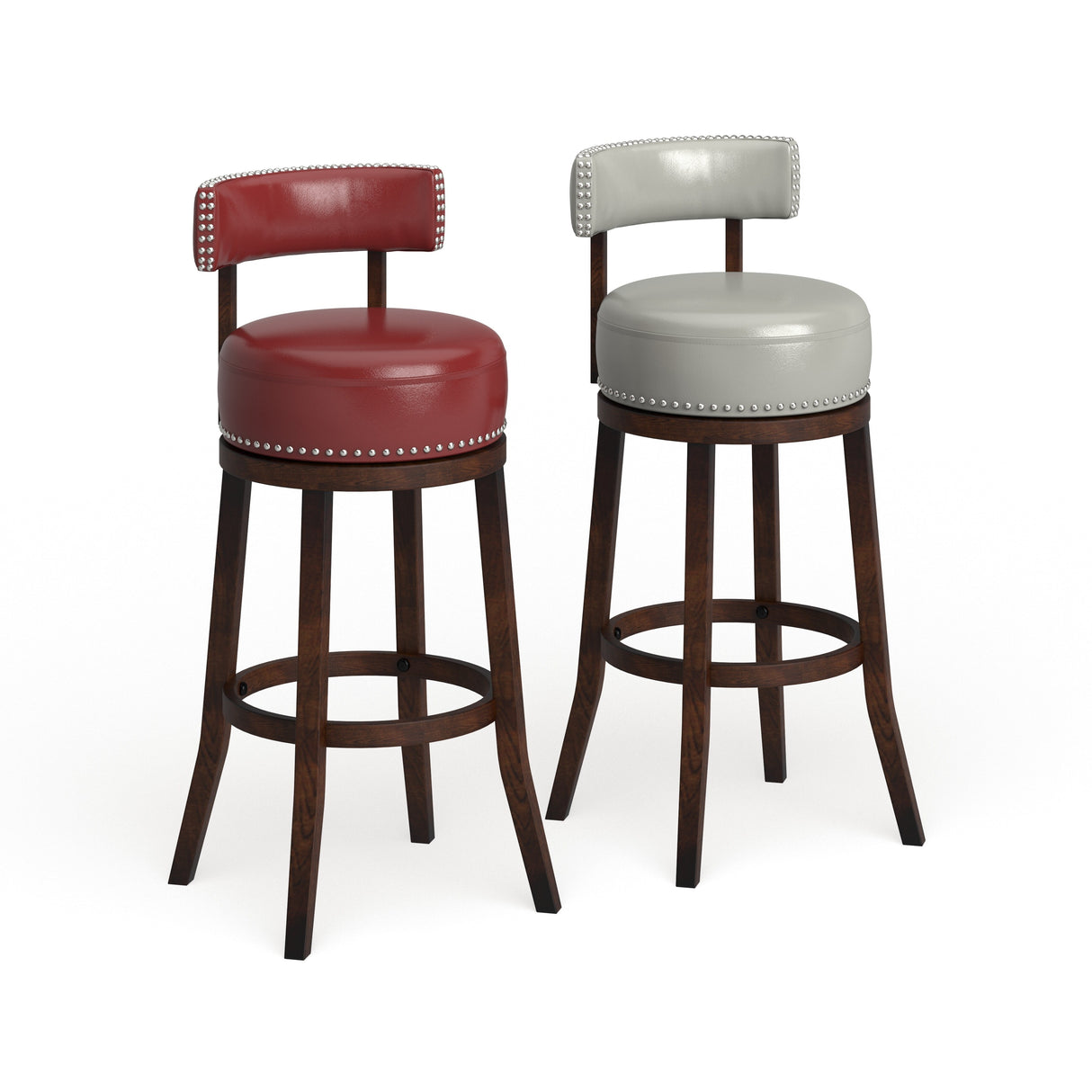 Rogers Transitional Faux Leather Swivel Barstool (Set of 2) by Copper Grove