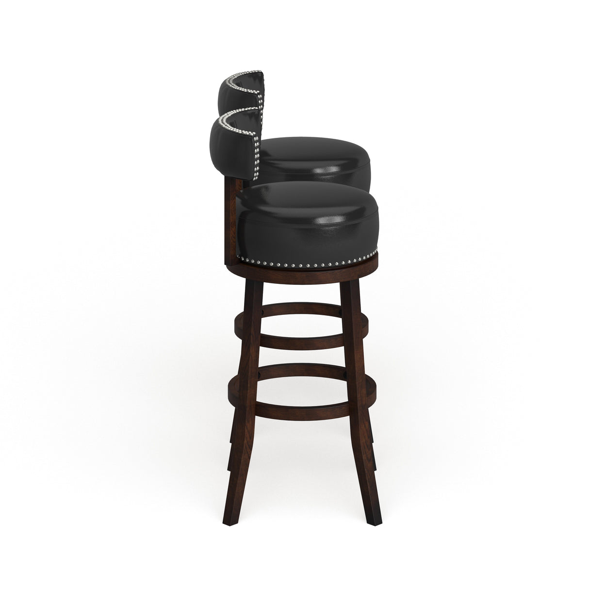 Rogers Transitional Faux Leather Swivel Barstool (Set of 2) by Copper Grove