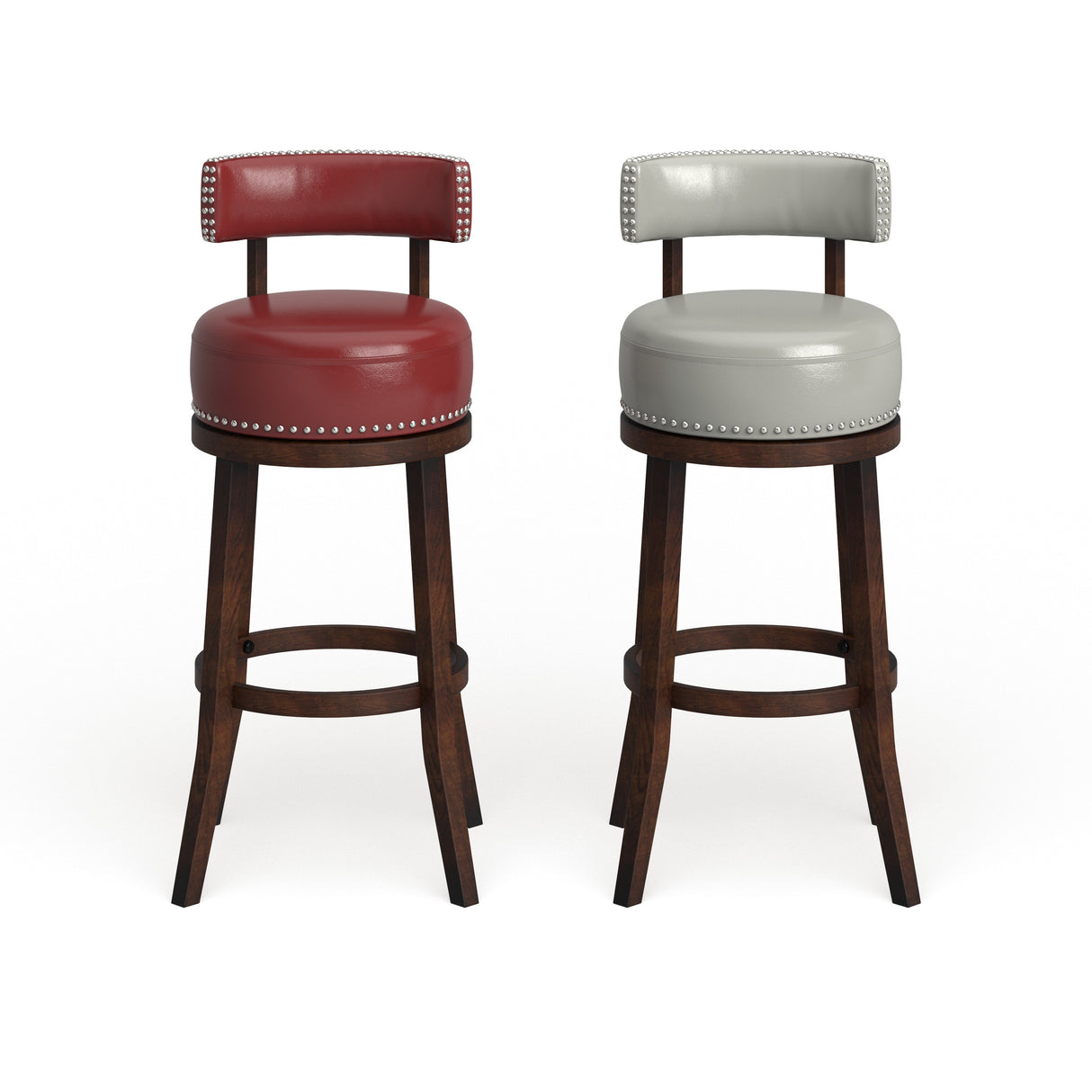 Rogers Transitional Faux Leather Swivel Barstool (Set of 2) by Copper Grove