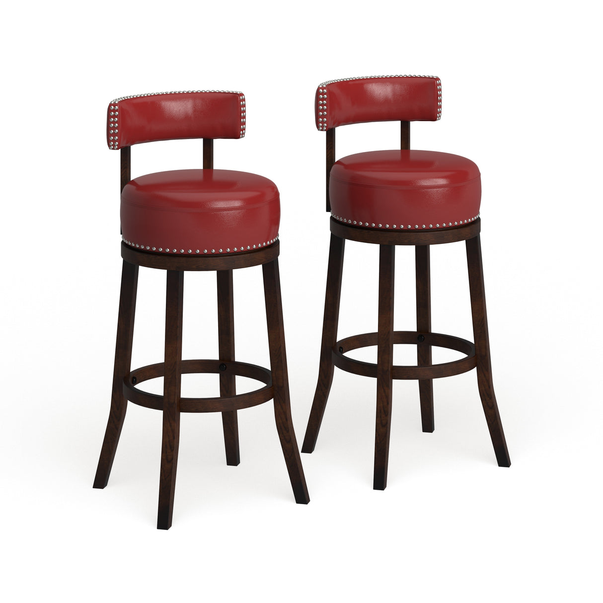Rogers Transitional Faux Leather Swivel Barstool (Set of 2) by Copper Grove