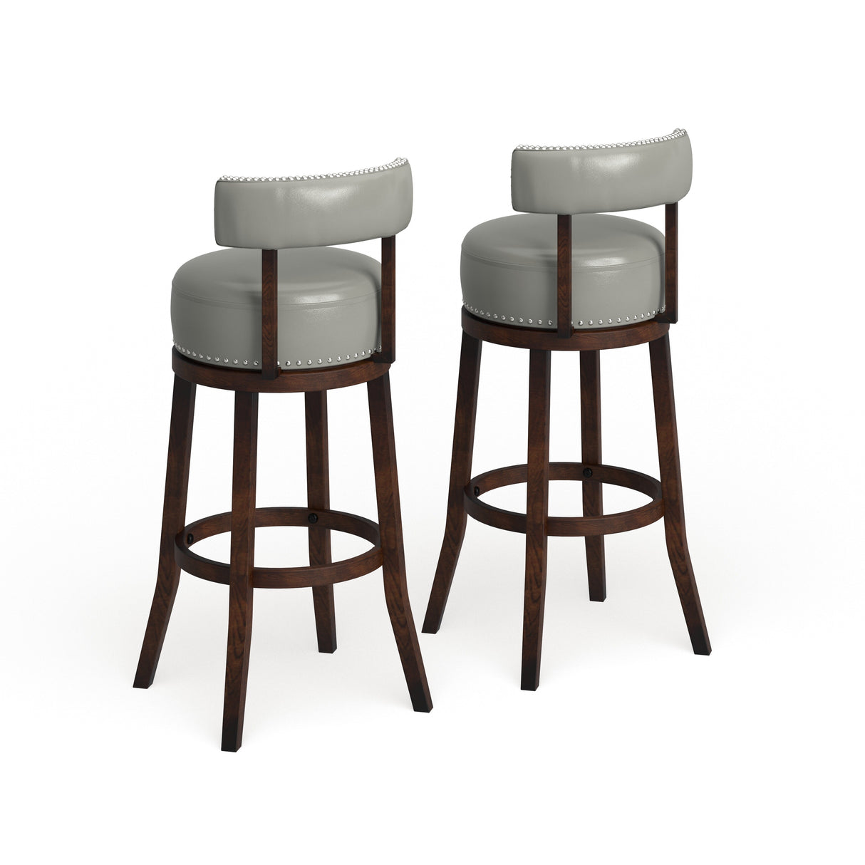 Rogers Transitional Faux Leather Swivel Barstool (Set of 2) by Copper Grove