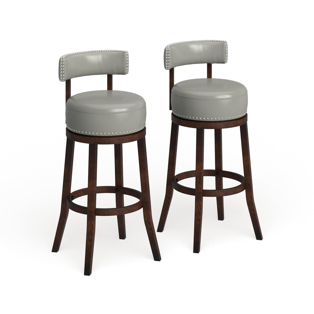 Rogers Transitional Faux Leather Swivel Barstool (Set of 2) by Copper Grove