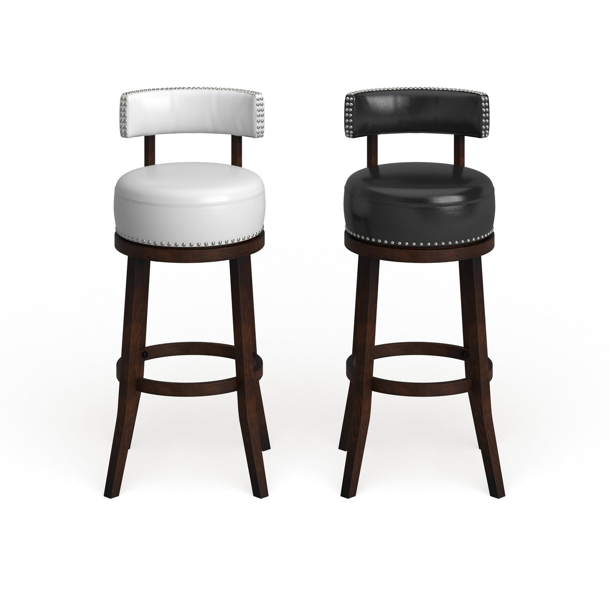 Rogers Transitional Faux Leather Swivel Barstool (Set of 2) by Copper Grove