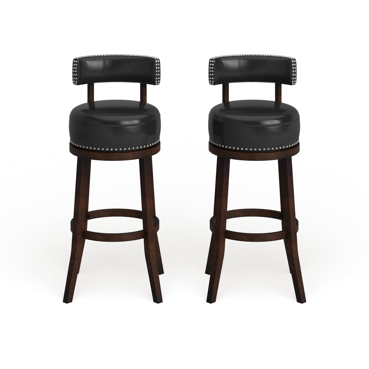 Rogers Transitional Faux Leather Swivel Barstool (Set of 2) by Copper Grove