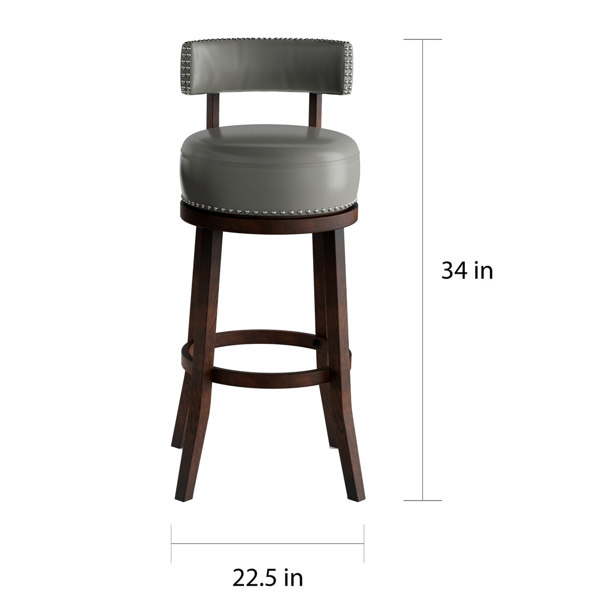 Rogers Transitional Faux Leather Swivel Barstool (Set of 2) by Copper Grove