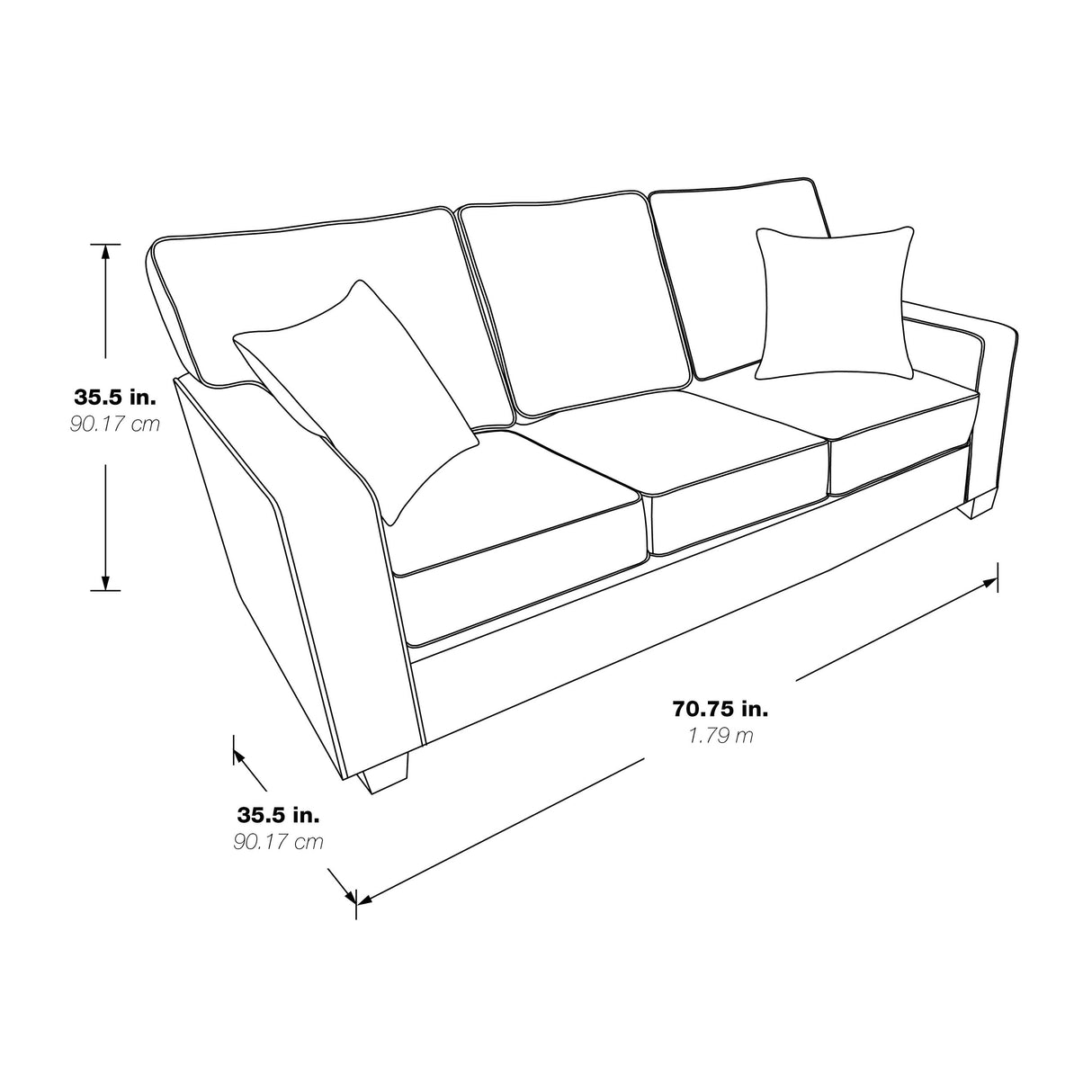Copper Grove Sagarejo Sleek Contemporary 3-seat Sofa