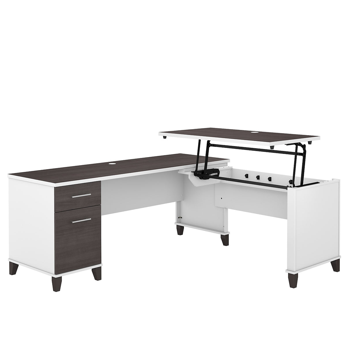 Somerset 72W 3 Position Sit to Stand L Shaped Desk by Bush Furniture