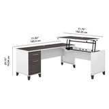 Somerset 72W 3 Position Sit to Stand L Shaped Desk by Bush Furniture