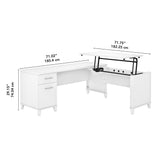 Somerset 72W 3 Position Sit to Stand L Shaped Desk by Bush Furniture
