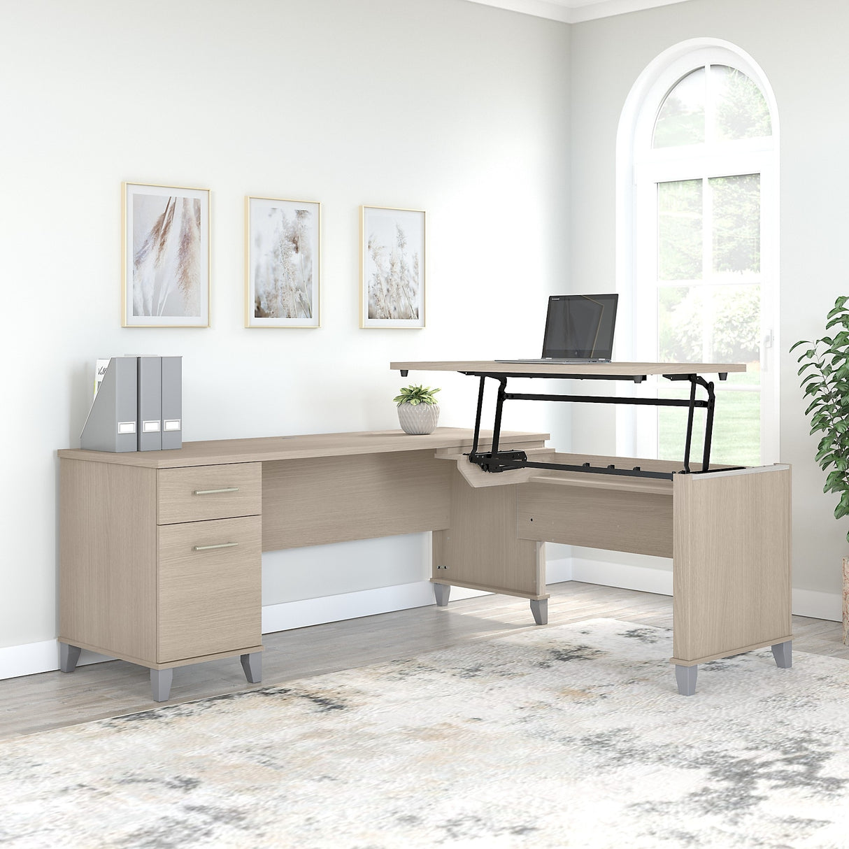 Somerset 72W 3 Position Sit to Stand L Shaped Desk by Bush Furniture