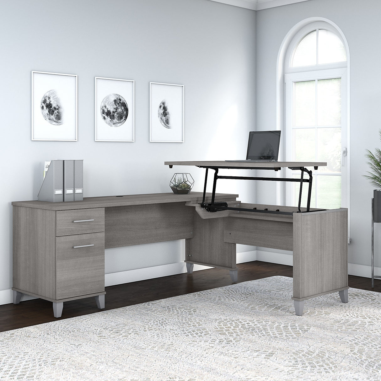 Somerset 72W 3 Position Sit to Stand L Shaped Desk by Bush Furniture