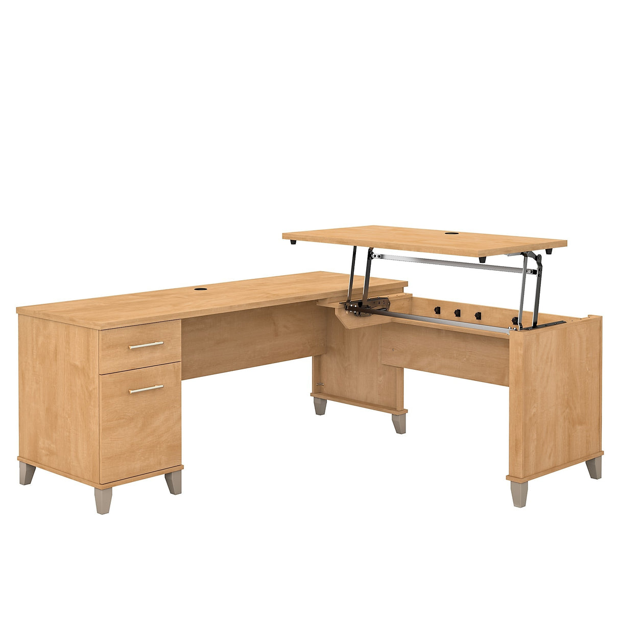 Somerset 72W 3 Position Sit to Stand L Shaped Desk by Bush Furniture