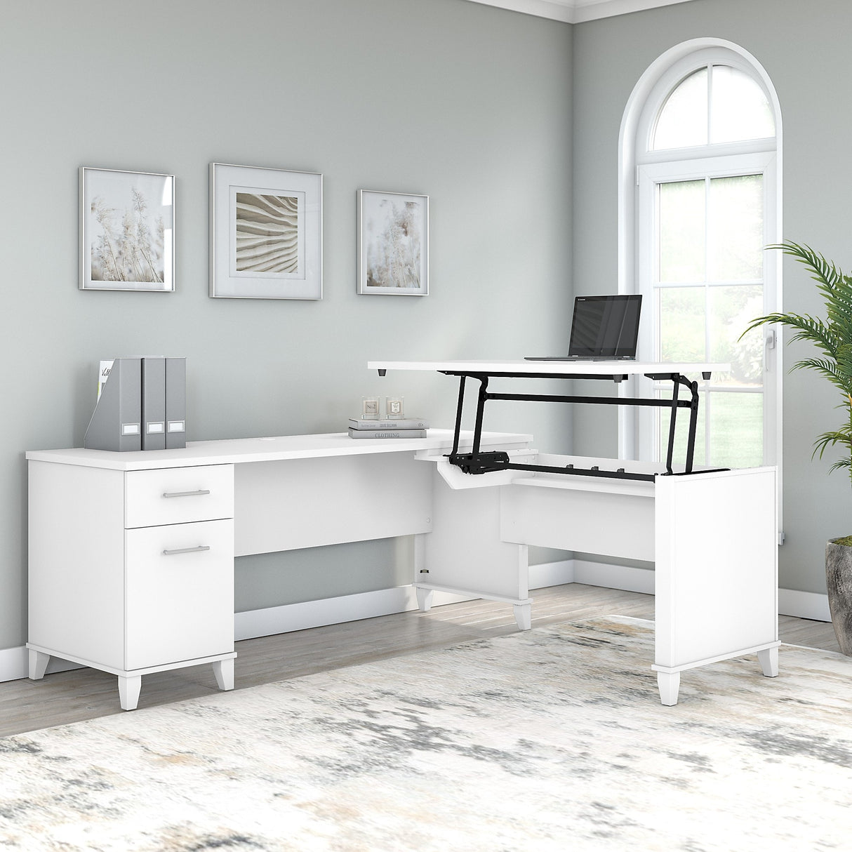 Somerset 72W 3 Position Sit to Stand L Shaped Desk by Bush Furniture