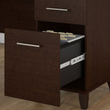 Somerset 72W L Shaped Desk with Hutch, Cabinet and Bookcase in Gray