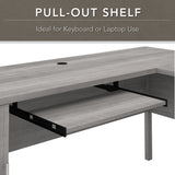Somerset 72W L Shaped Desk with Hutch, Cabinet and Bookcase in Gray