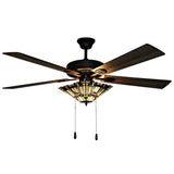Copper Grove Orson Bronze Metal/Stained Glass 5-blade 52-inch Craftsman Ceiling Fan - 52"L x 52"W x 20"H - 52"L x 52"W x 20"H